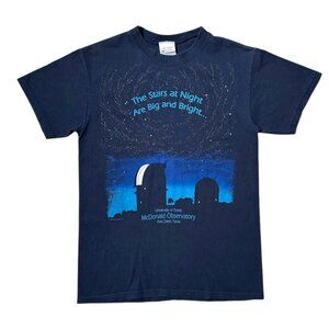 90s Vintage Observatory T-shirt Astronomy Stars Night Big Bright Mcdonald Texas.